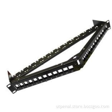 45 Degree Black UTP RJ45 Rack Mount Patch Panel Space Savin